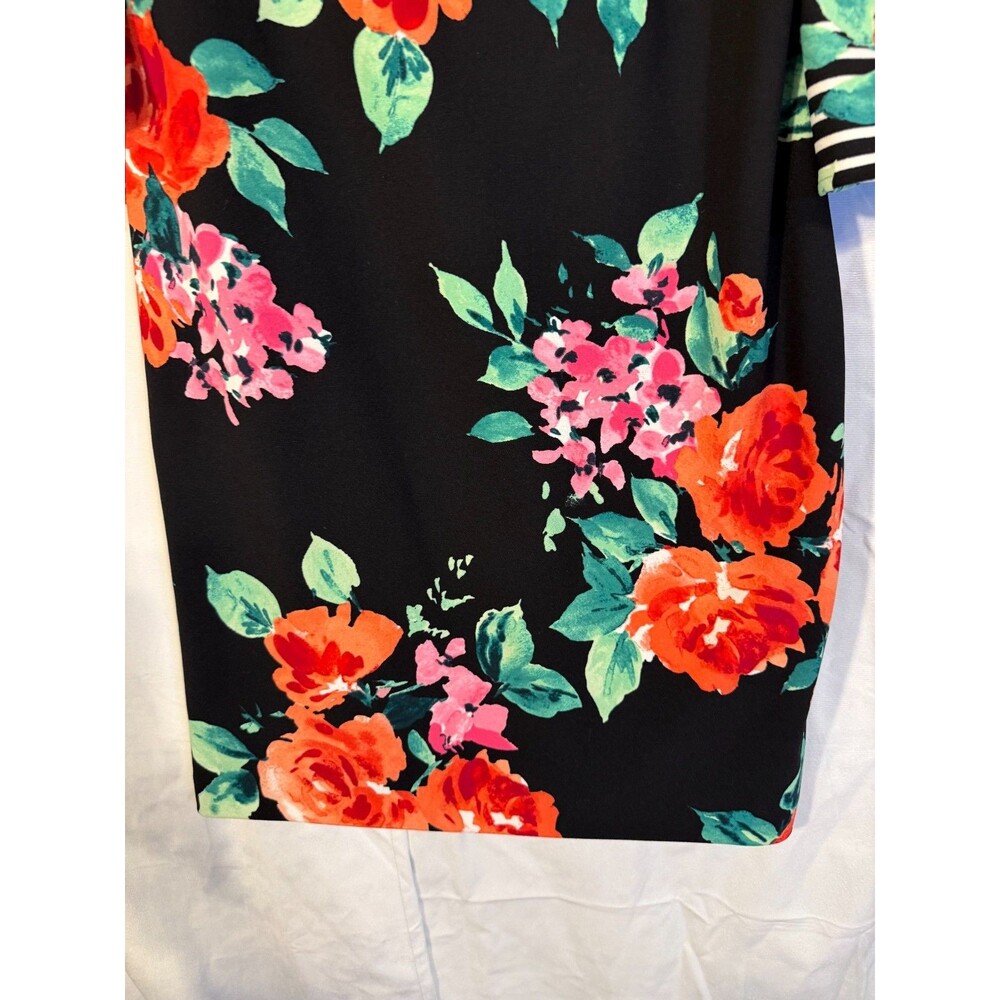 New Floral Black Garden Party Dress Cottagecore Women's 12 Large Boho Jessica H - Picture 3 of 5